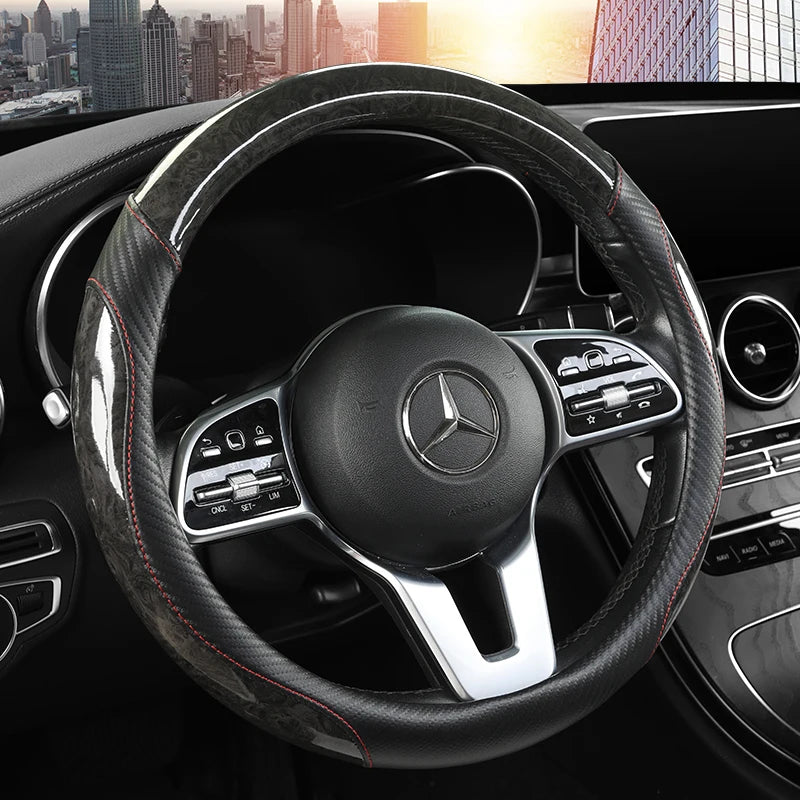 Funda de volante con aspecto de madera 