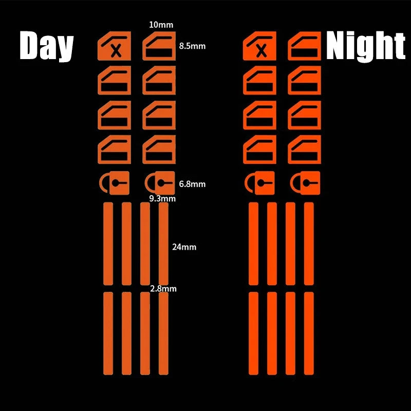 Juego de 18 pegatinas luminosas para botones de ventanilla de coche. 