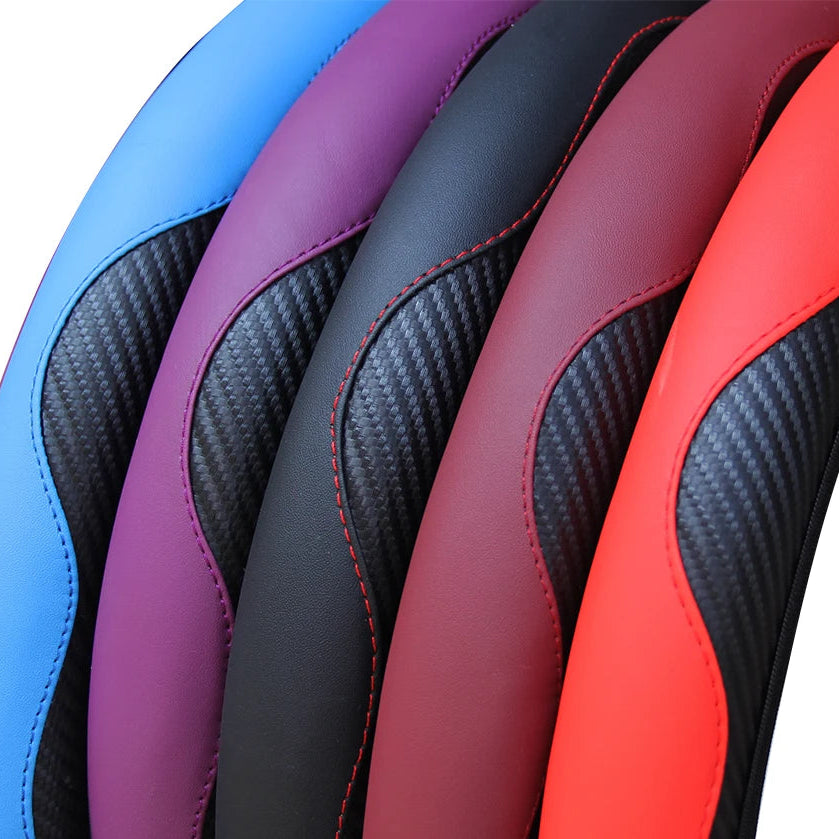 Housse de volant en faux carbone