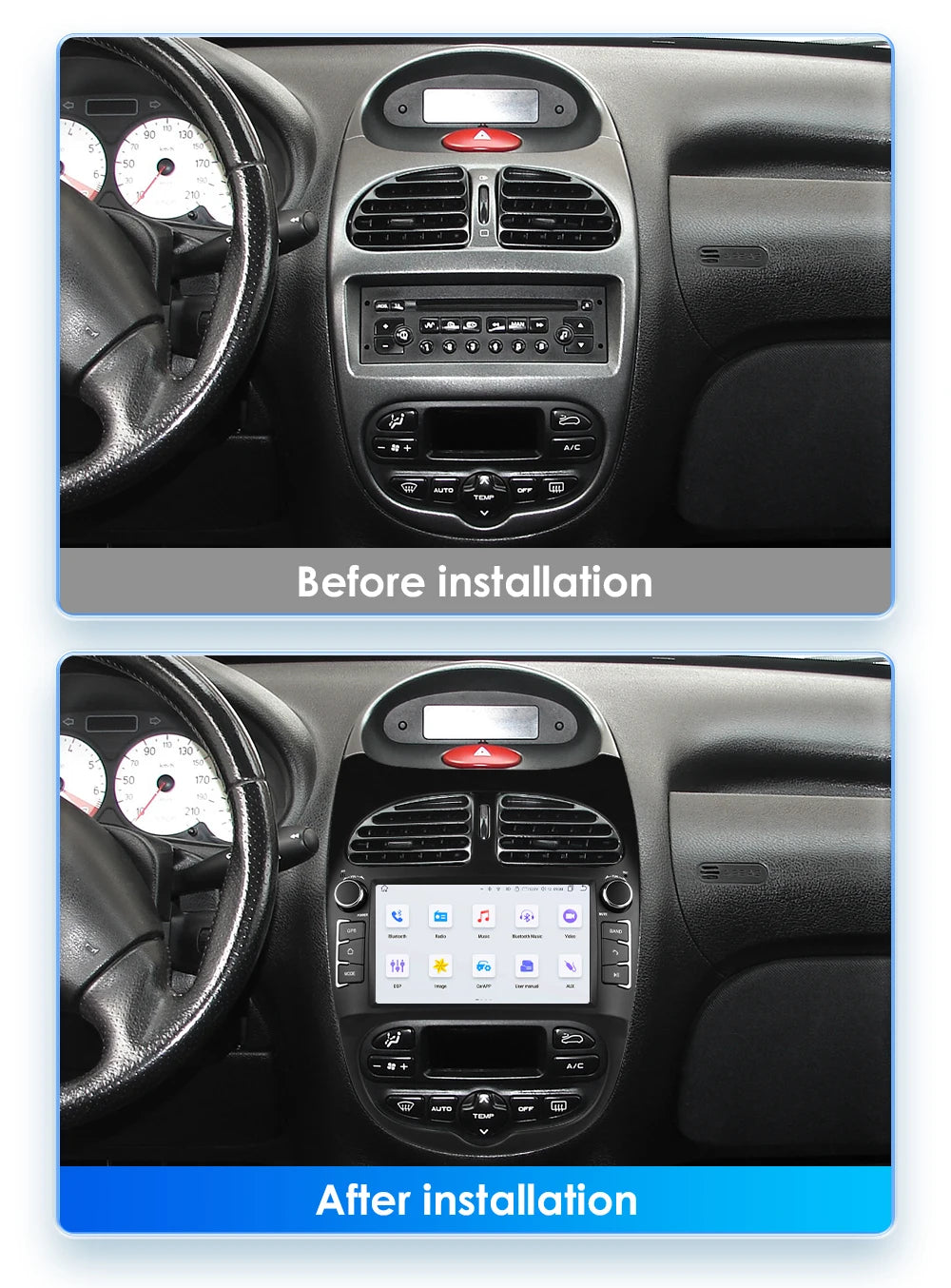 Carplay Peugeot 206 2000-2008 