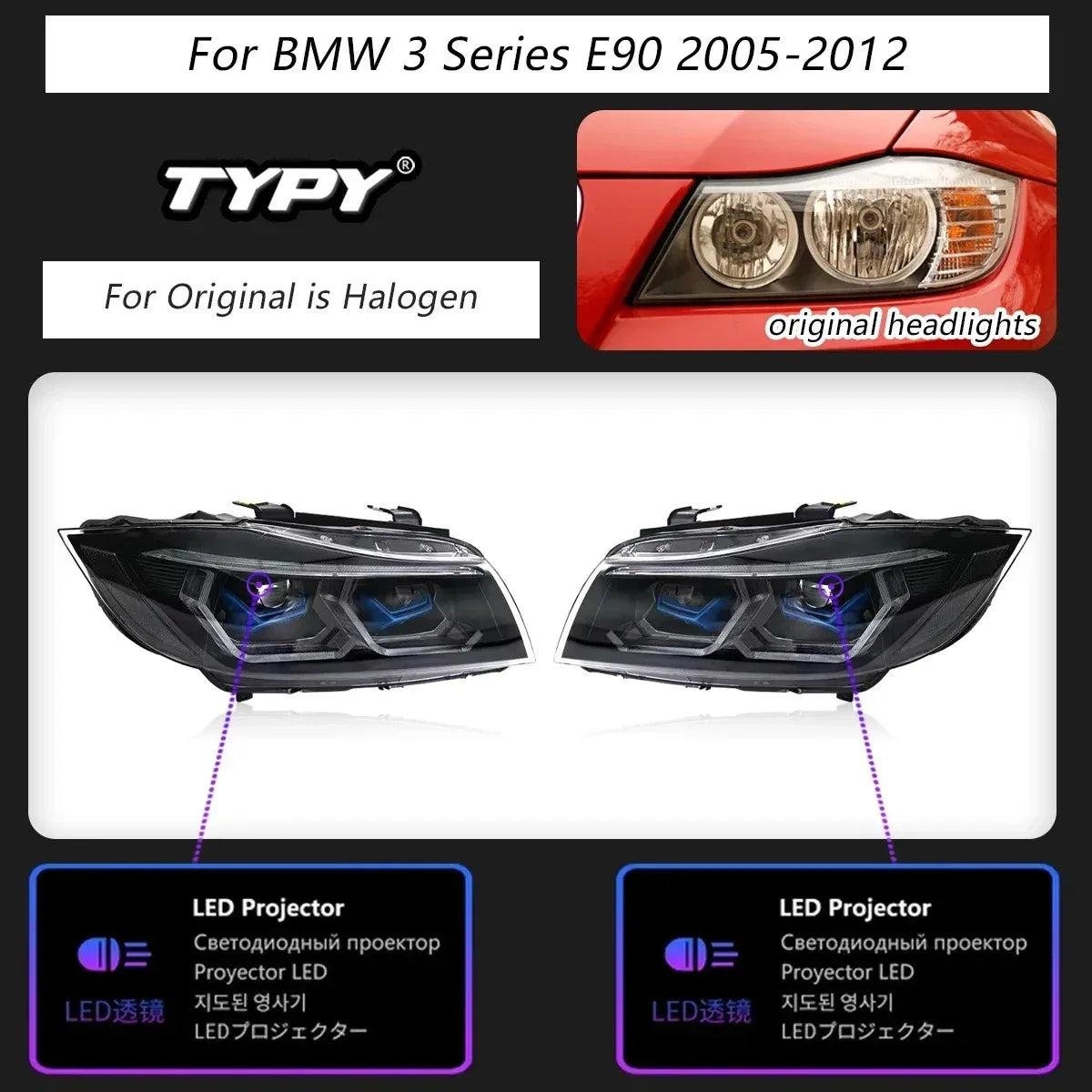 Faros delanteros LED del BMW Serie 3 E90 