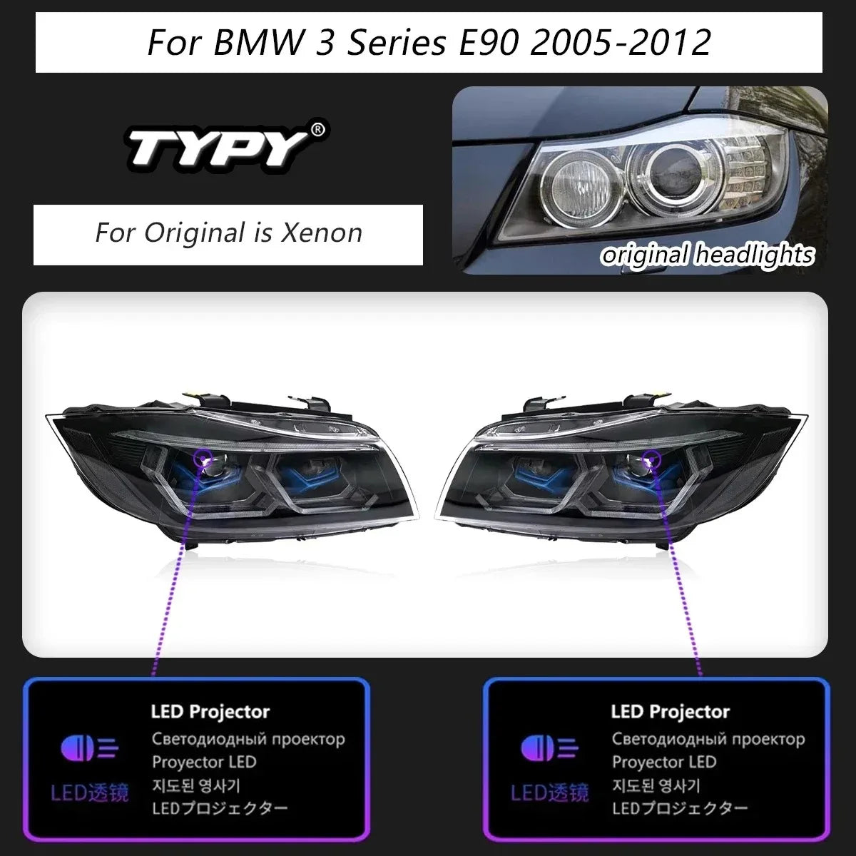 Faros delanteros LED del BMW Serie 3 E90 